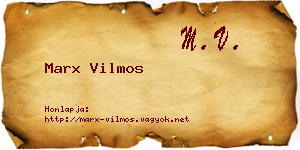 Marx Vilmos névjegykártya