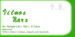 vilmos marx business card